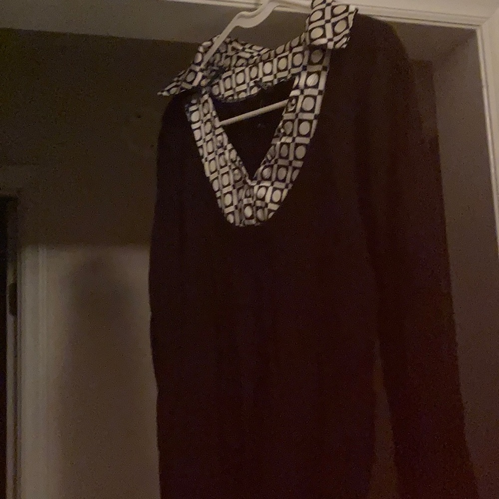 Black Sweater with white collar